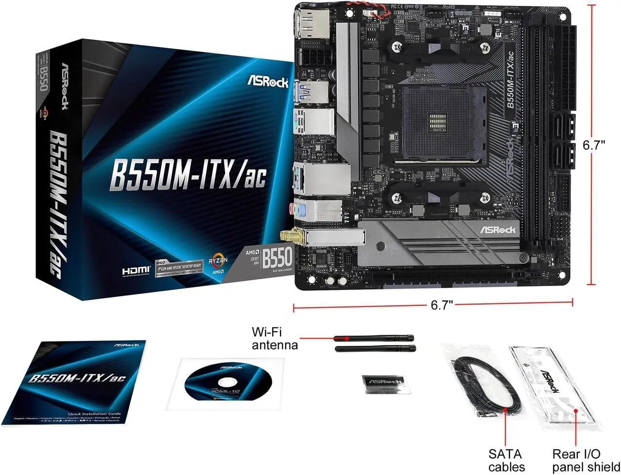 B550M-ITX/AC - AM4 DDR4 4733+ DisplayPort HDMI