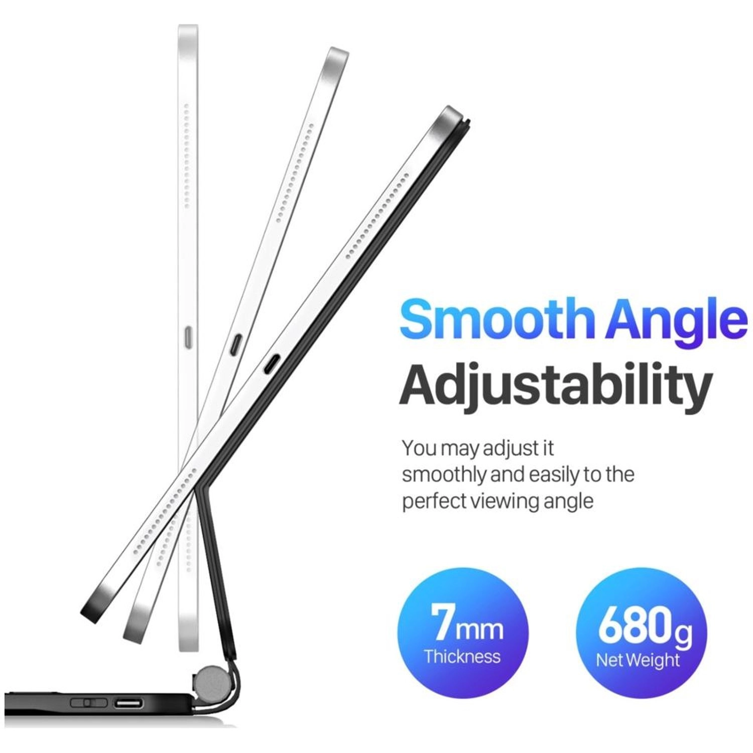 Keyboard Folio Case with Multi-Touch Trackpad and Stylus Slot for iPad Air (6th generation) 11-inch, iPad Pro 11-inch, iPad Air (4th/5th generation) 10.9-inch