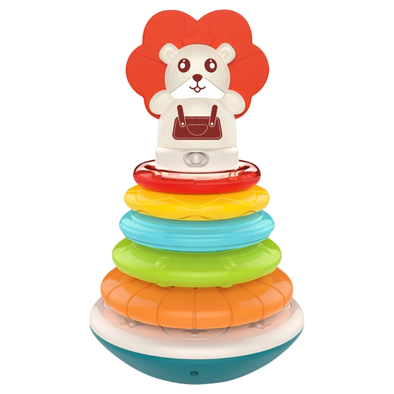 huanger Baby Stacking Rings with Lion Topper - 6 months BPA-free, non-toxic materials