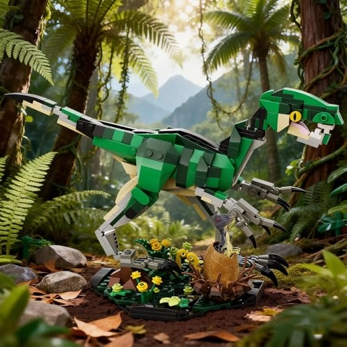 Velociraptor Dinosaur Building Set (DWA028) - 437PCS Blue