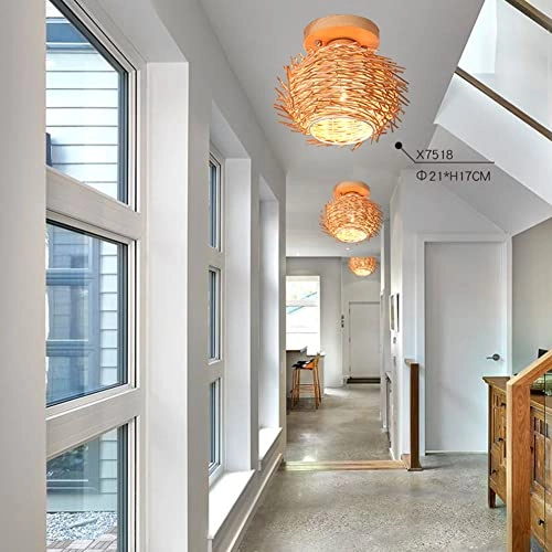 Bamboo Flush Ceiling Light