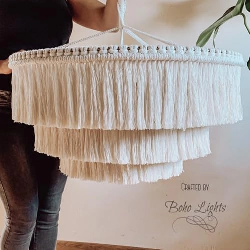 Bohemia Tassel Pendant Light - 3 Lights 23 Inches Wide Colour Creamy White
