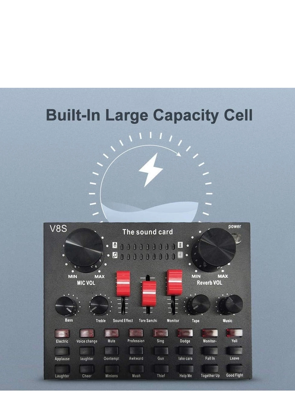 V8S Live Streaming Sound Wireless Microphone