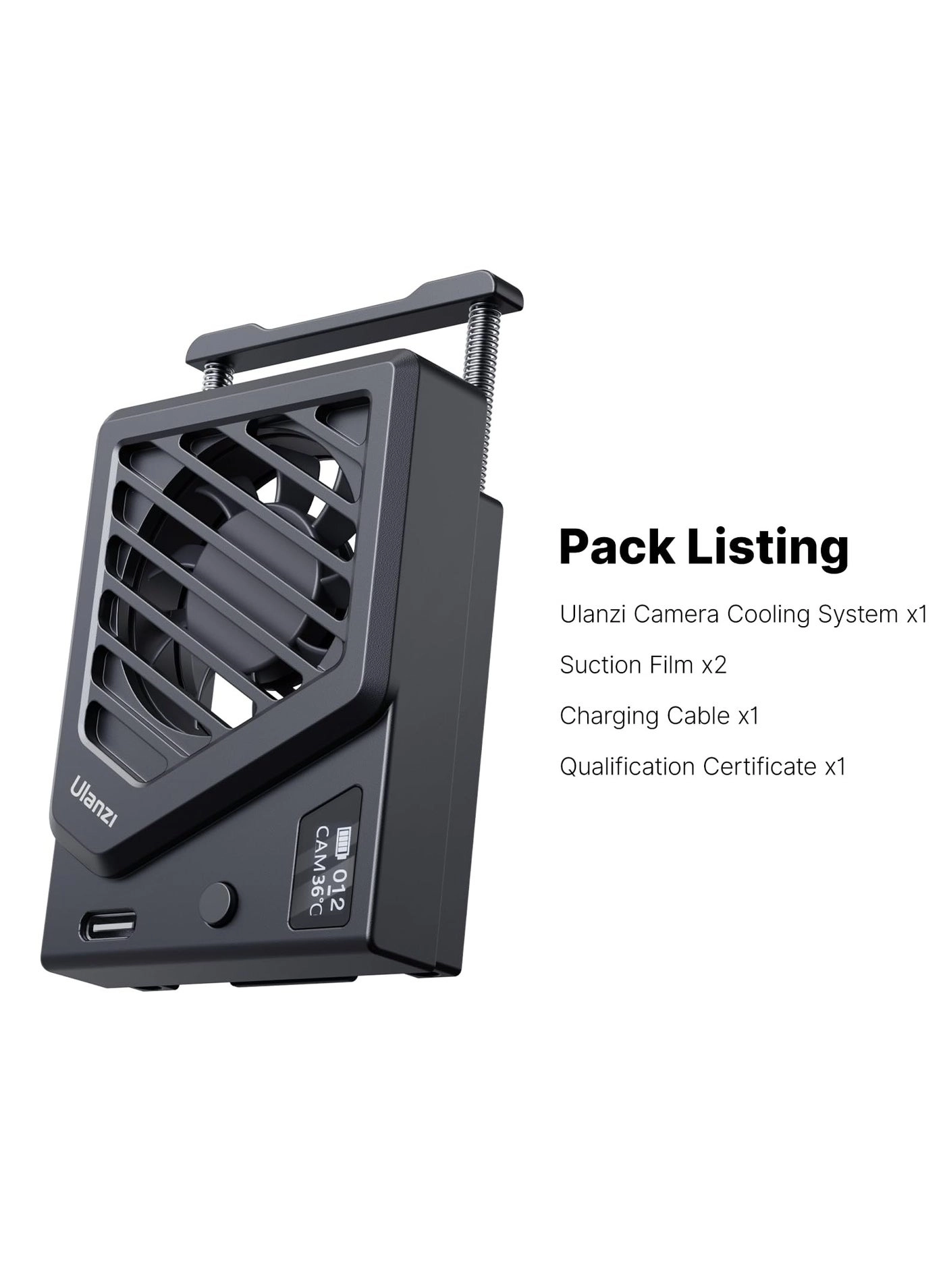 Camera Cooling Fan - Black 200mAh Type-C