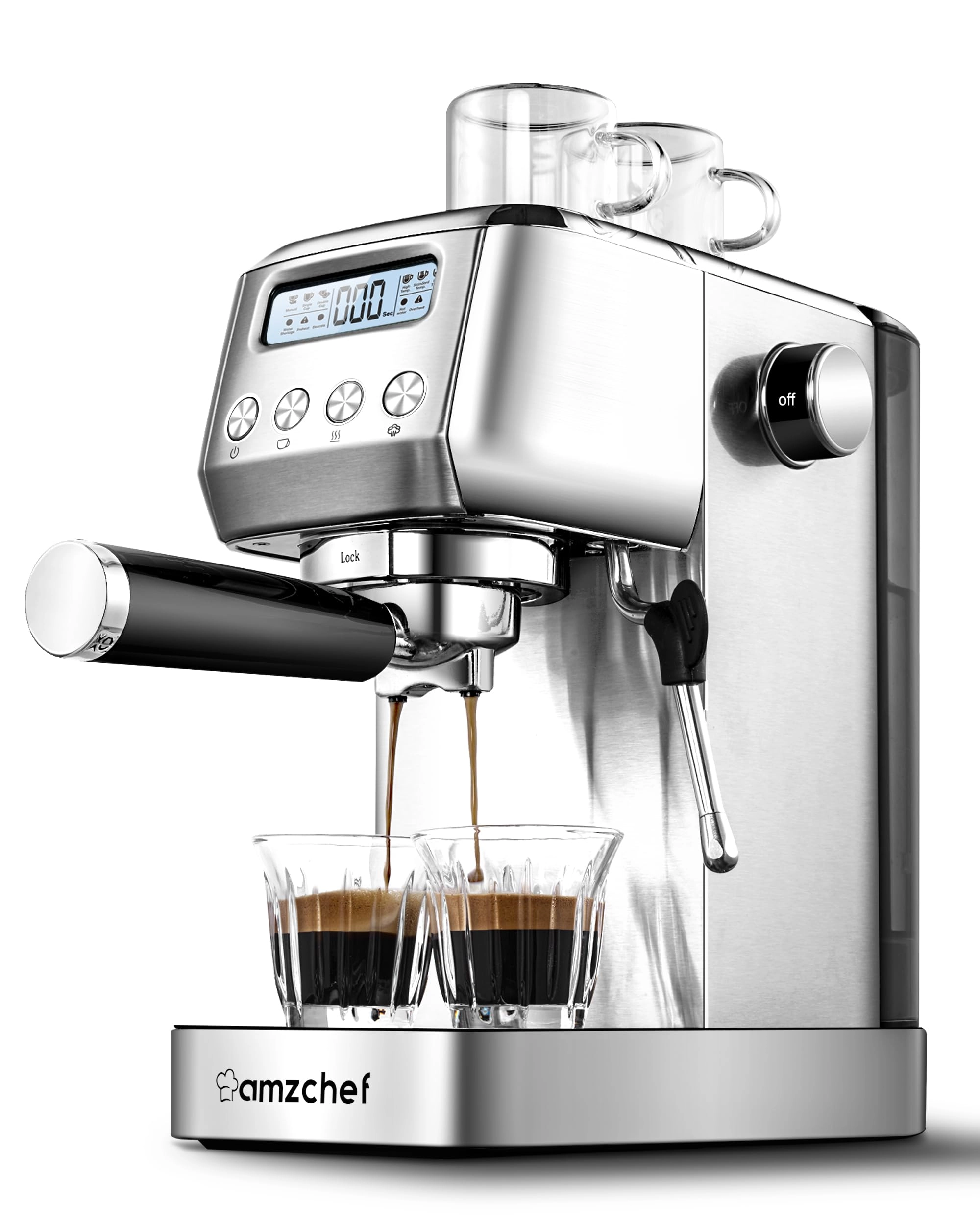 20 Bar Espresso Machine LCD Panel & Milk 1.3L