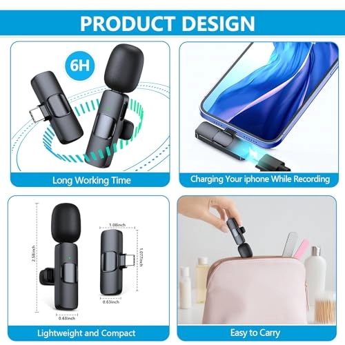 Wireless Microphone - 2pcs 2.4 GHz