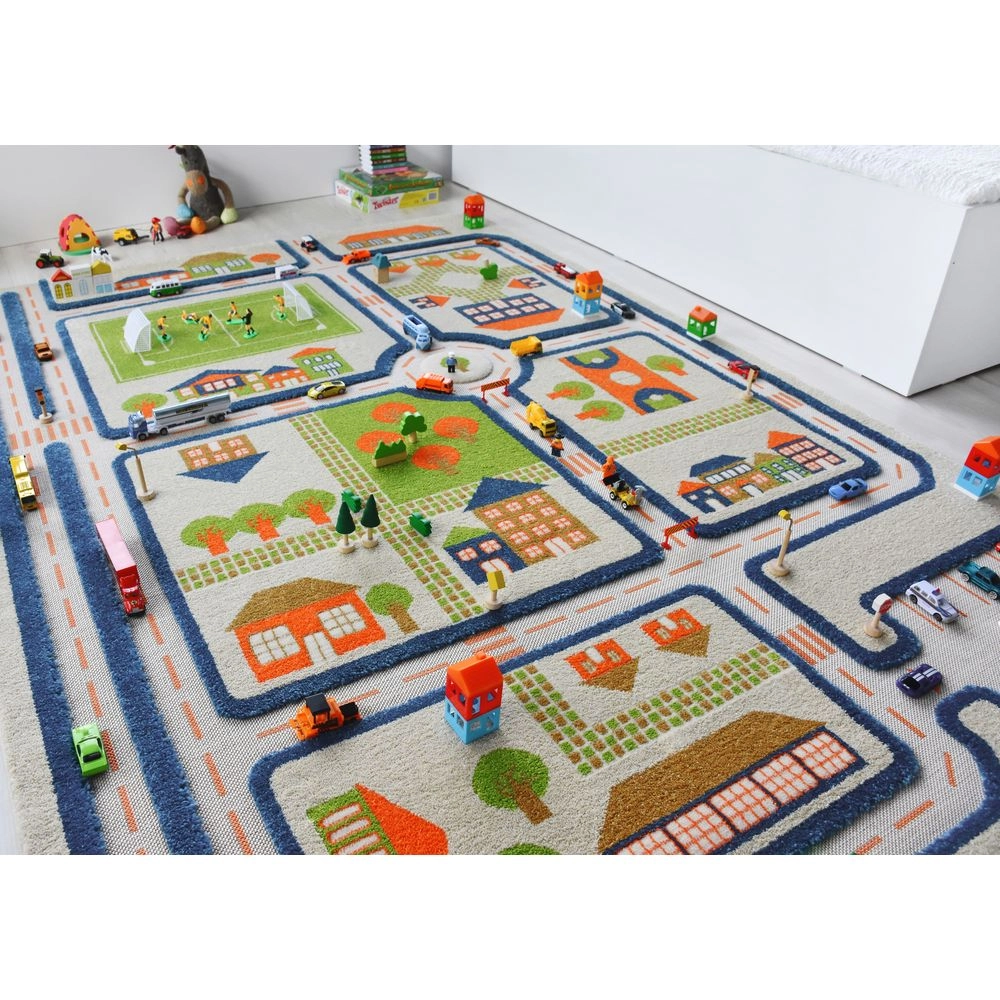 Traffic Design Educational 3D Carpet Playmat - Traffic Blue 12 months