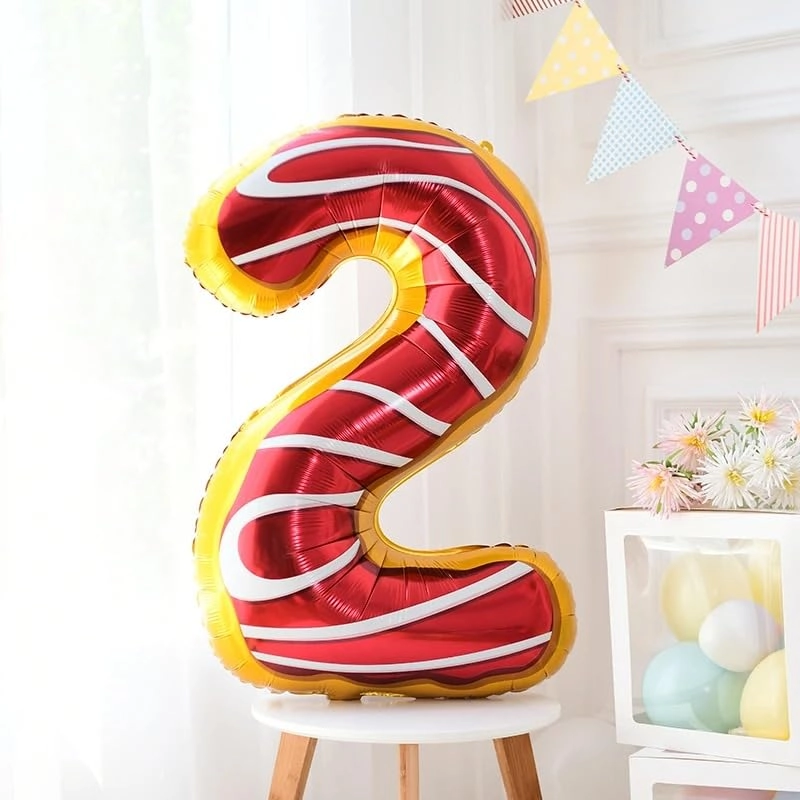 Atpata Funky, Rang Rangilo Market, Mumbai Donut Candy 34 Inch Number Shape Foil Balloons - 6 Birthday