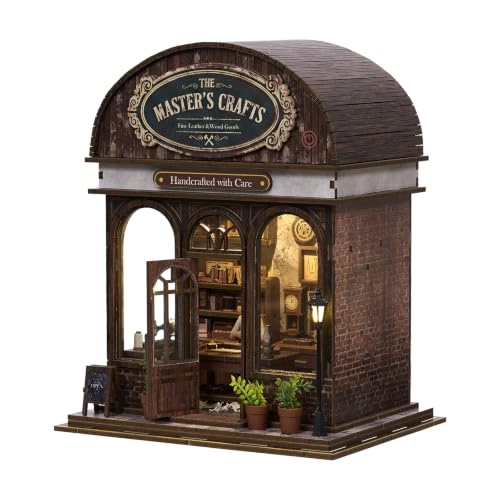 DIY Miniature House Kit - Wooden Warm LED Lighting