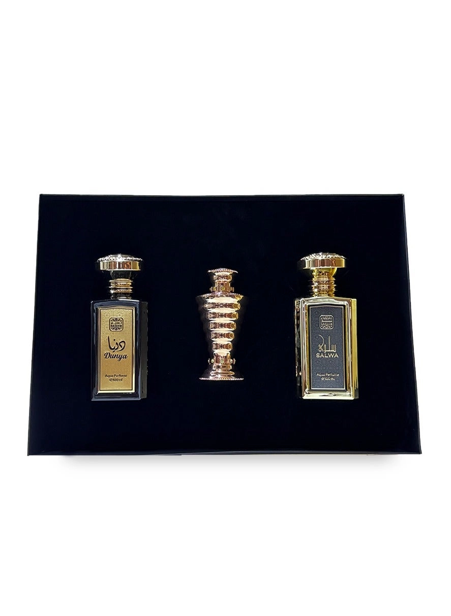 OUD - Eau de Parfum 6ml + SALWA - Eau de Parfum 100ml + DUNYA - Eau de Parfum 100ml