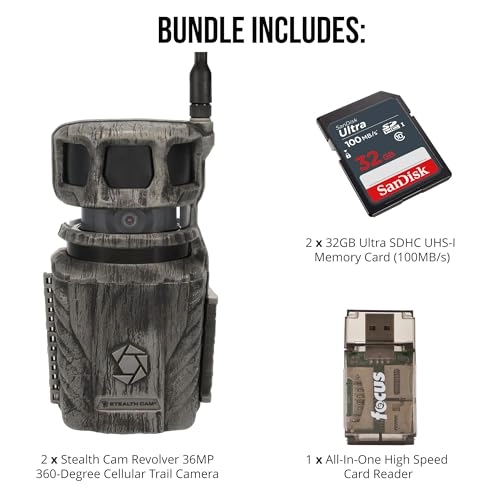 Revolver 36MP - 360-Degree Cellular + Ultra SDHC UHS-I Memory Card - 32GB + High Speed Card Reader