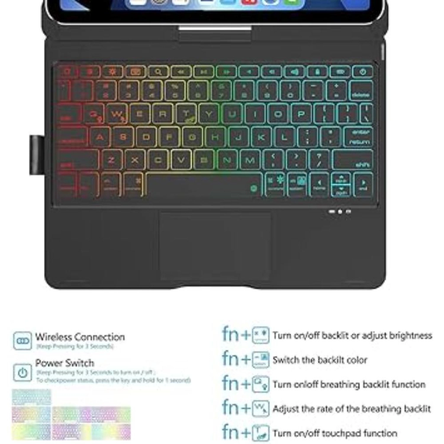 Keyboard Case with Screen Protector for iPad 10.2-inch (7th, 8th, 9th Gen) and iPad Air 10.5-inch