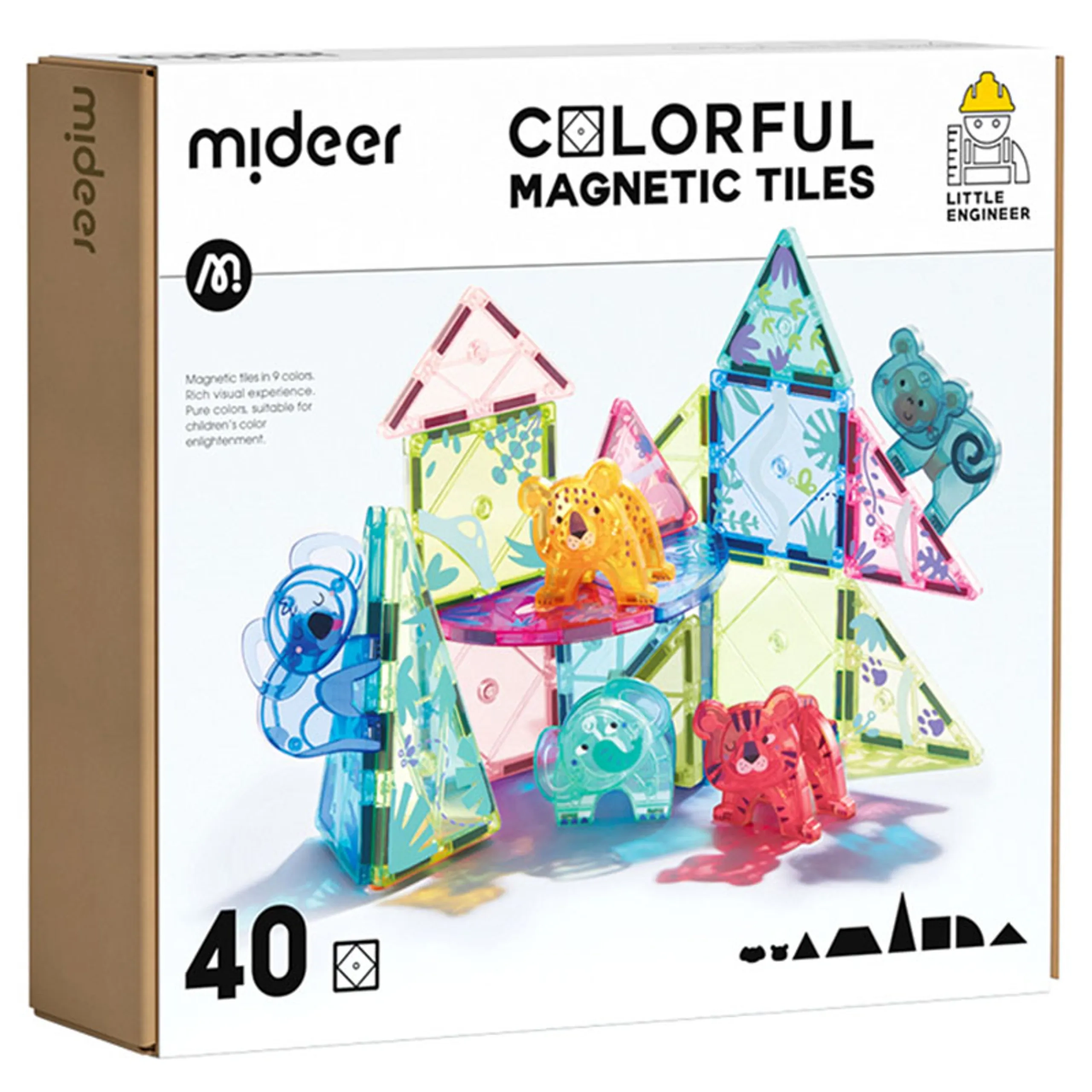 MIDEER Animal Magnetic Tiles - Animals 40 pcs