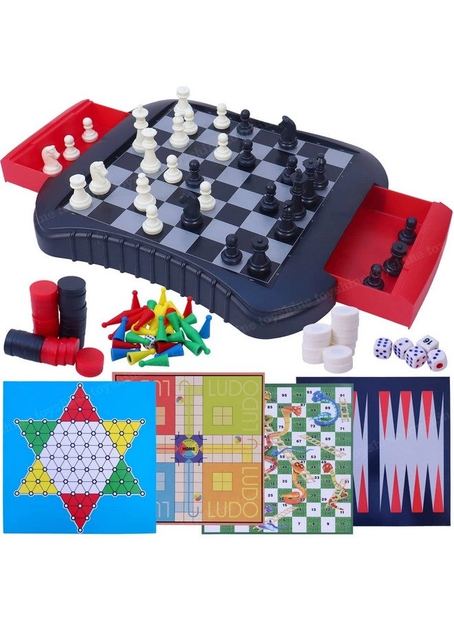 Toyshine Magnetic Board + Chess + Ludo + Checkers + Backagammon + Snakes and Ladders