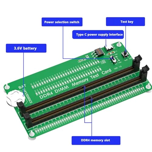 RAM Memory Tester Card - LED Light Indicator Dual Power Supply Mode