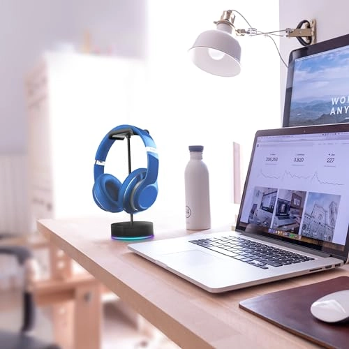 Rotating Headphone Stand - LED Lights USB-C