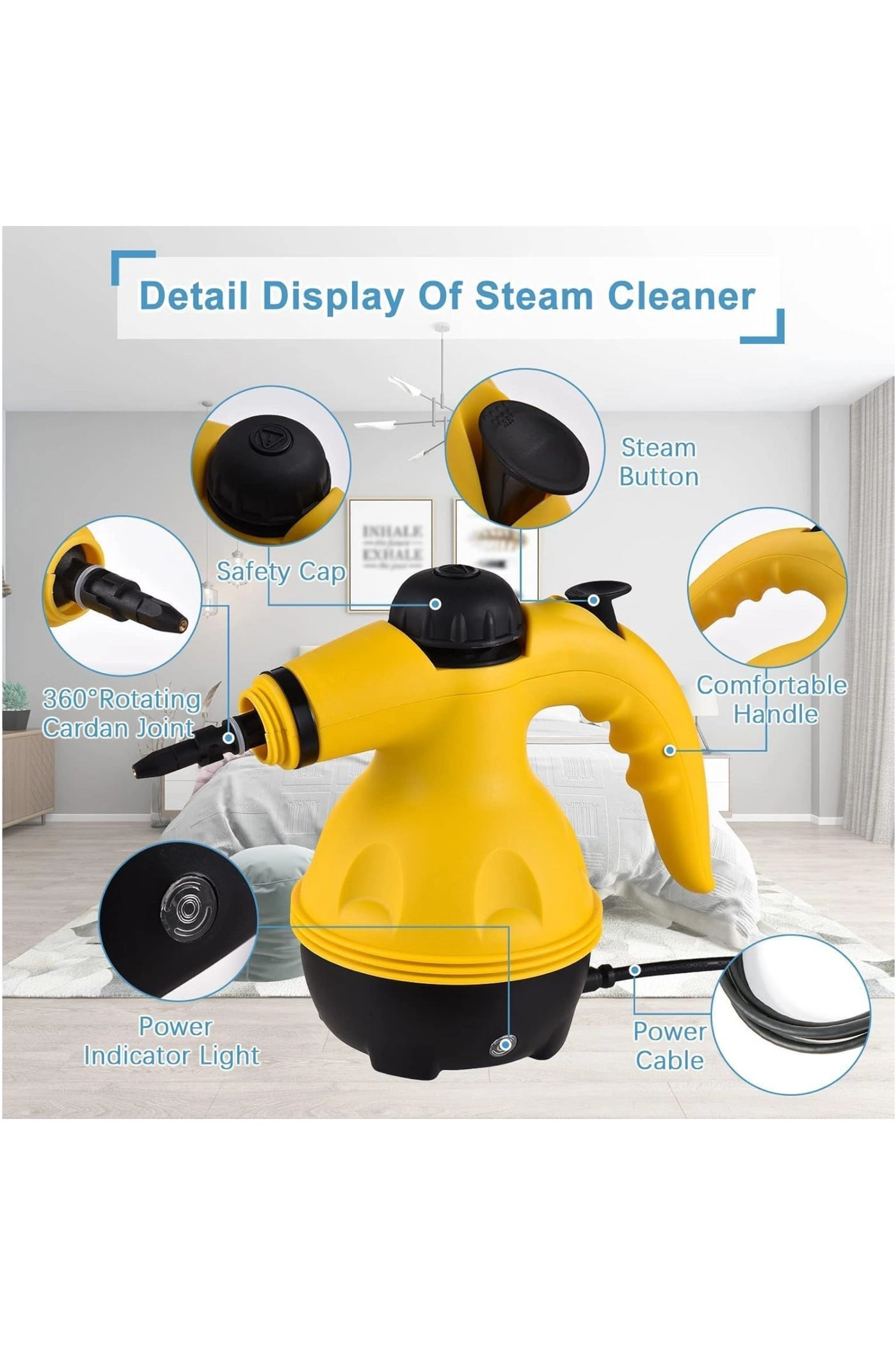 Portable Handheld Steam Cleaner - 1000W 9PCS