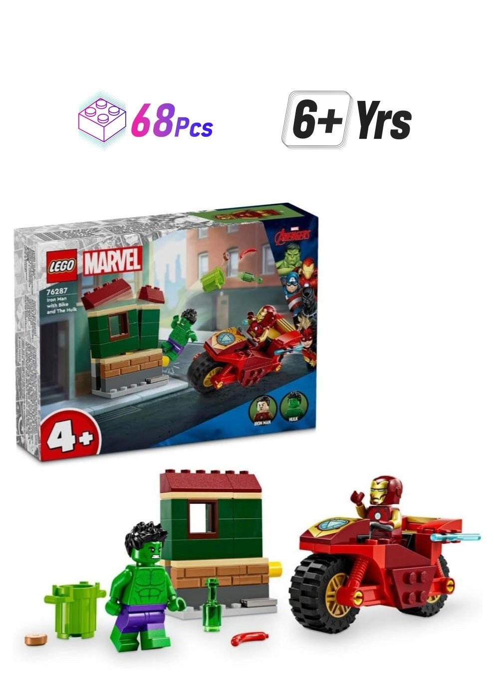 Marvel Iron Man with Bike and The Hulk (76287)