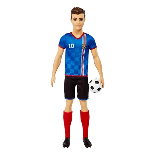 Barbie Ken Fashion Doll - Soccer Player Cropped Hair Soccer Ball