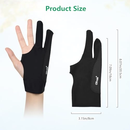 Artist Glove - 4 Pack 3.15 x 8.07 inch Black