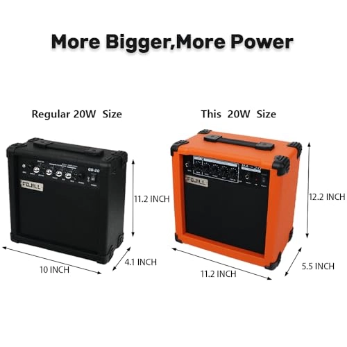 Electric Bass Guitar Amplifier - 20W Portable Orange