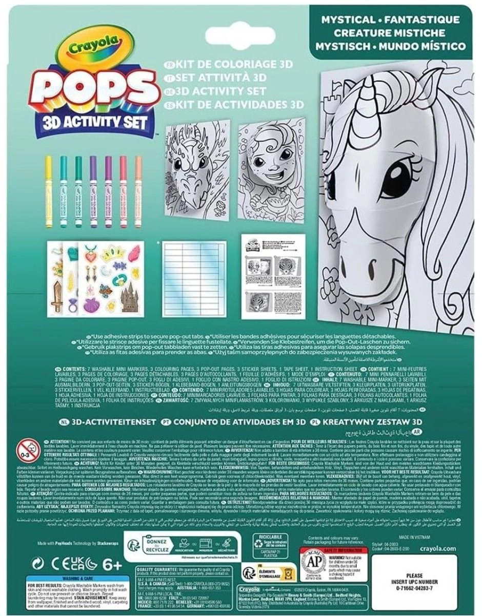 Pops 3D Dinos - 7 washable markers