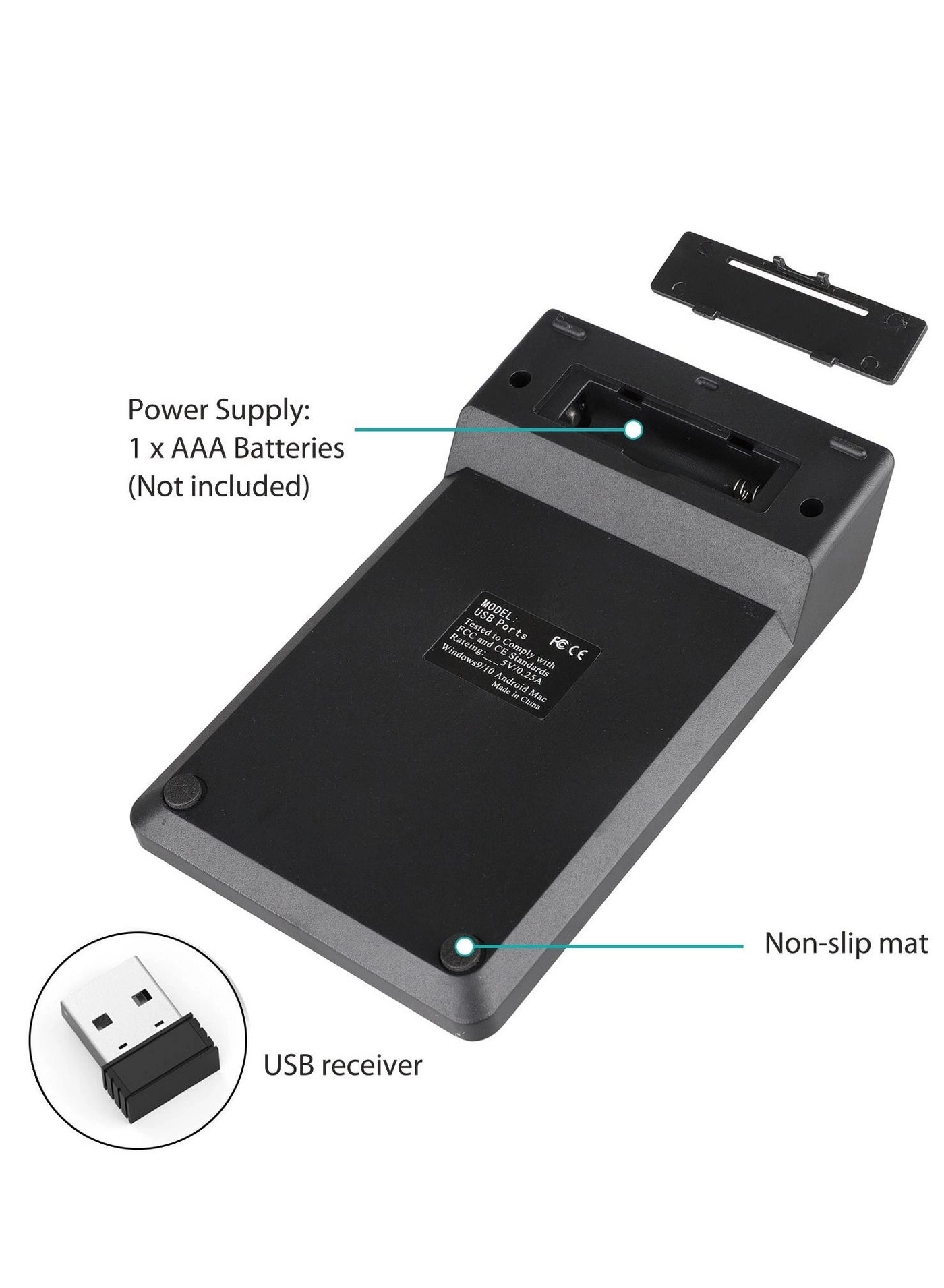 Mini Wireless Numeric Keypad - 18-Key 2.4GHz