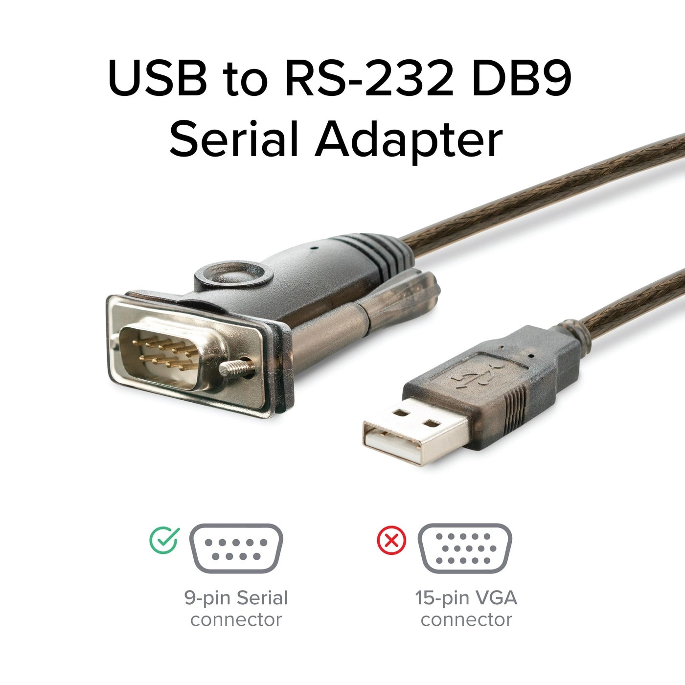 USB to Serial Adapter - DB9 RS-232 DTE Male