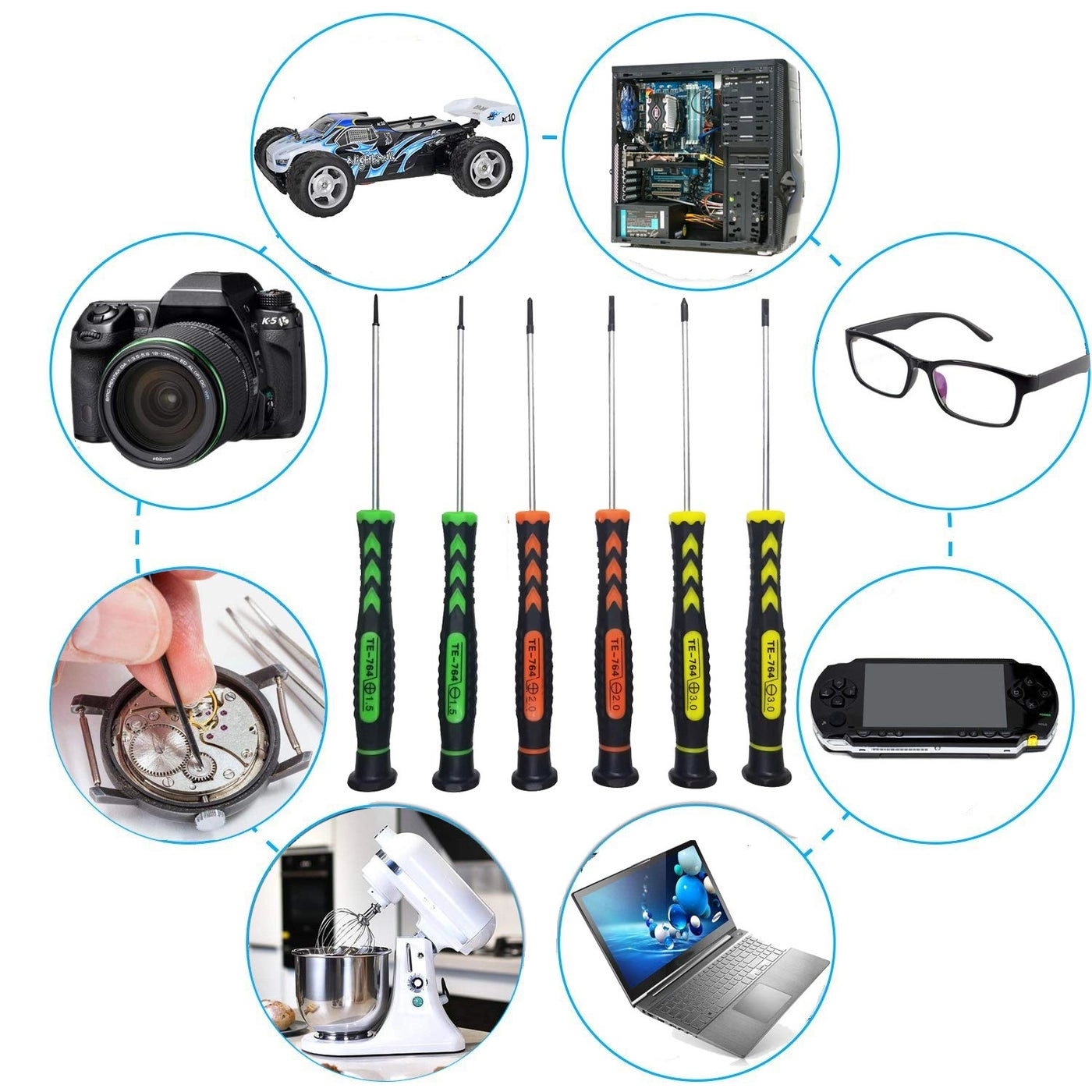 Magnetic Slotted and Phillips Screwdriver Set (6 Pcs)