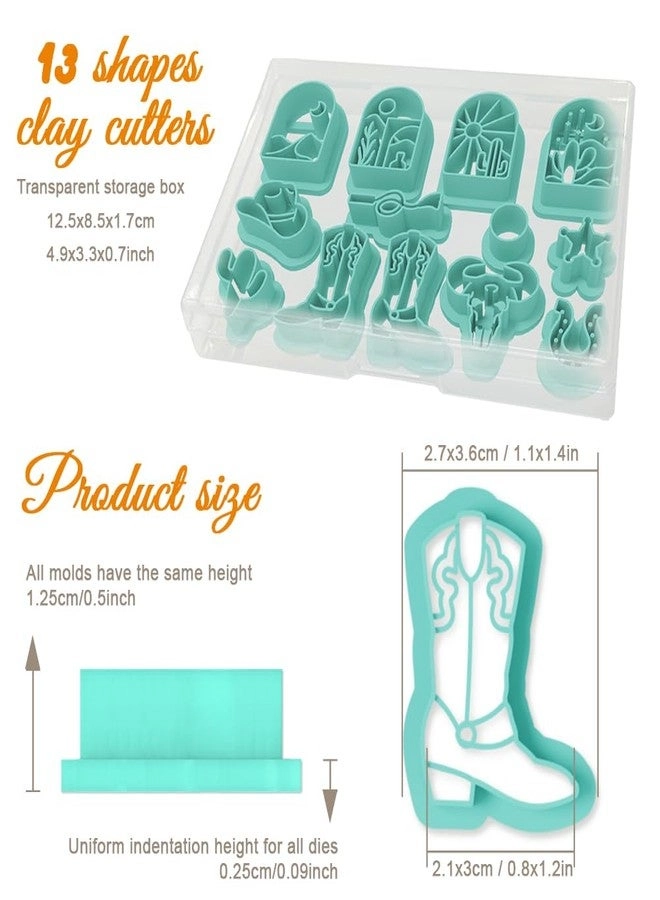 Western Cowboy Polymer Clay Cutters - 13 Pcs Earring