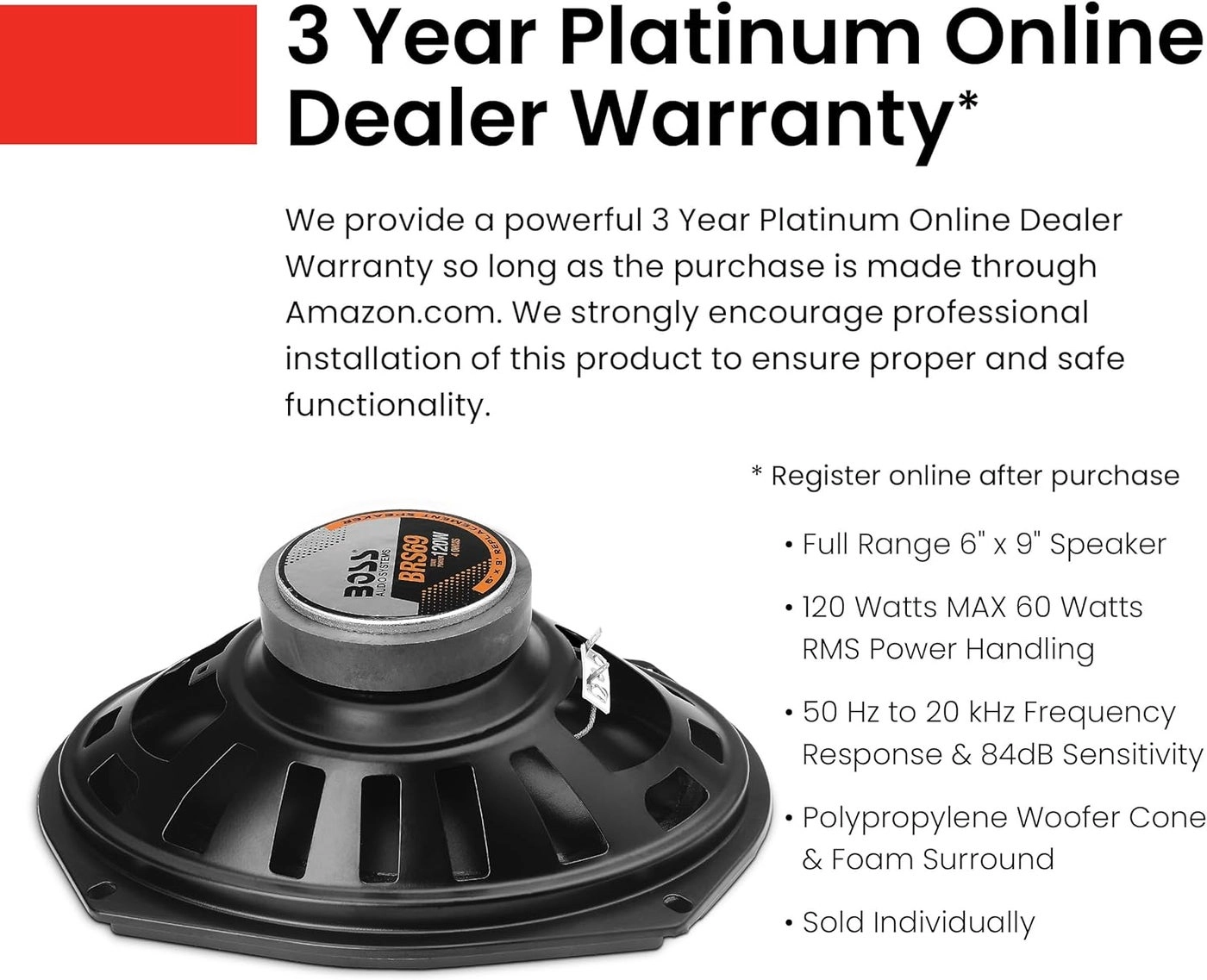 BRS69 - 6 x 9 Inch Replacement Car Door Speaker