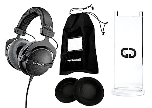 DT 770 PRO Wired Headphone + Drawstring Storage Bag + Headphone Extension Cable + 6.35mm(1/4\") Stereo Jack Plug + Straight Stereo Cable + Headphone Splitter + Microfiber Cleaning Cloth