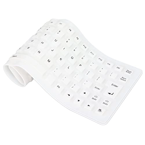 Roll-up Silicone Keyboard - 85 Keys USB Wired White