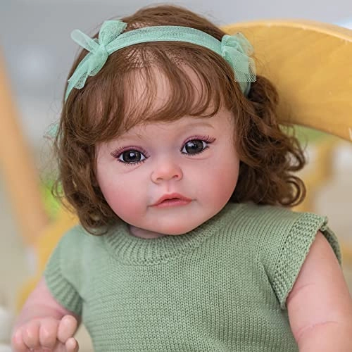 Sue-Sue Reborn Doll - 24 Inch (61 cm) hand-rooted fibre hair Blue Eyes