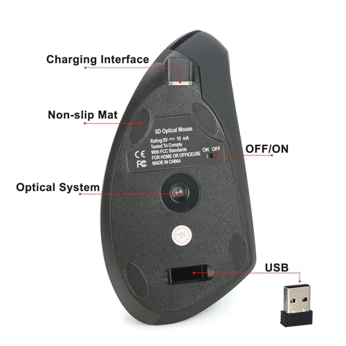 Ergonomic Wireless Mouse - USB