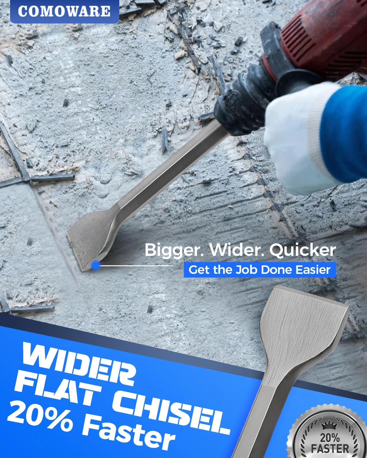 Rotary Hammer Drill Bits Set - YG8C Carbide 17pcs 5.5 mm, 6 mm, 6.5 mm, 7 mm, 8 mm, 10 mm, 12 mm, 14 mm, 16 mm