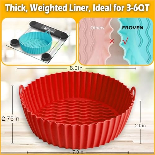 Silicone Air Fryer Liners - Silicone 2-Pcs