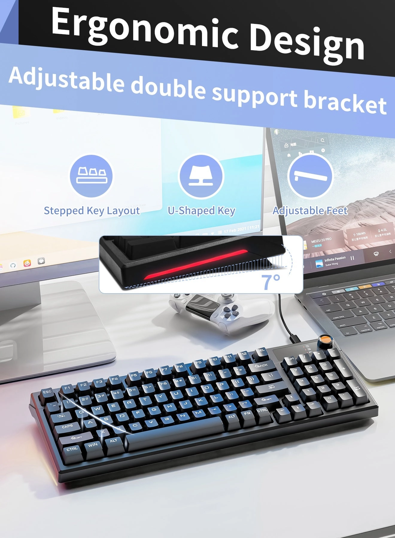 95-Key Wired Mechanical Keyboard - Wired