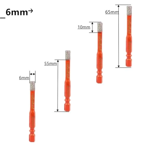 Dry CeramicTile Drill Bit - 10Pcs 6mm