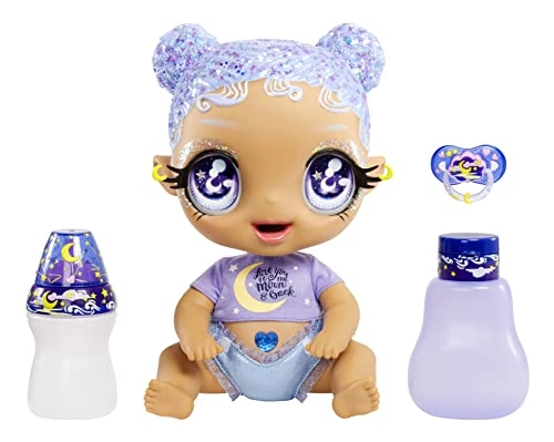Selena Stargazer Baby Doll - 3 Magical Color Changes Pastel Purple Glitter Hair Moon & Stars Outfit