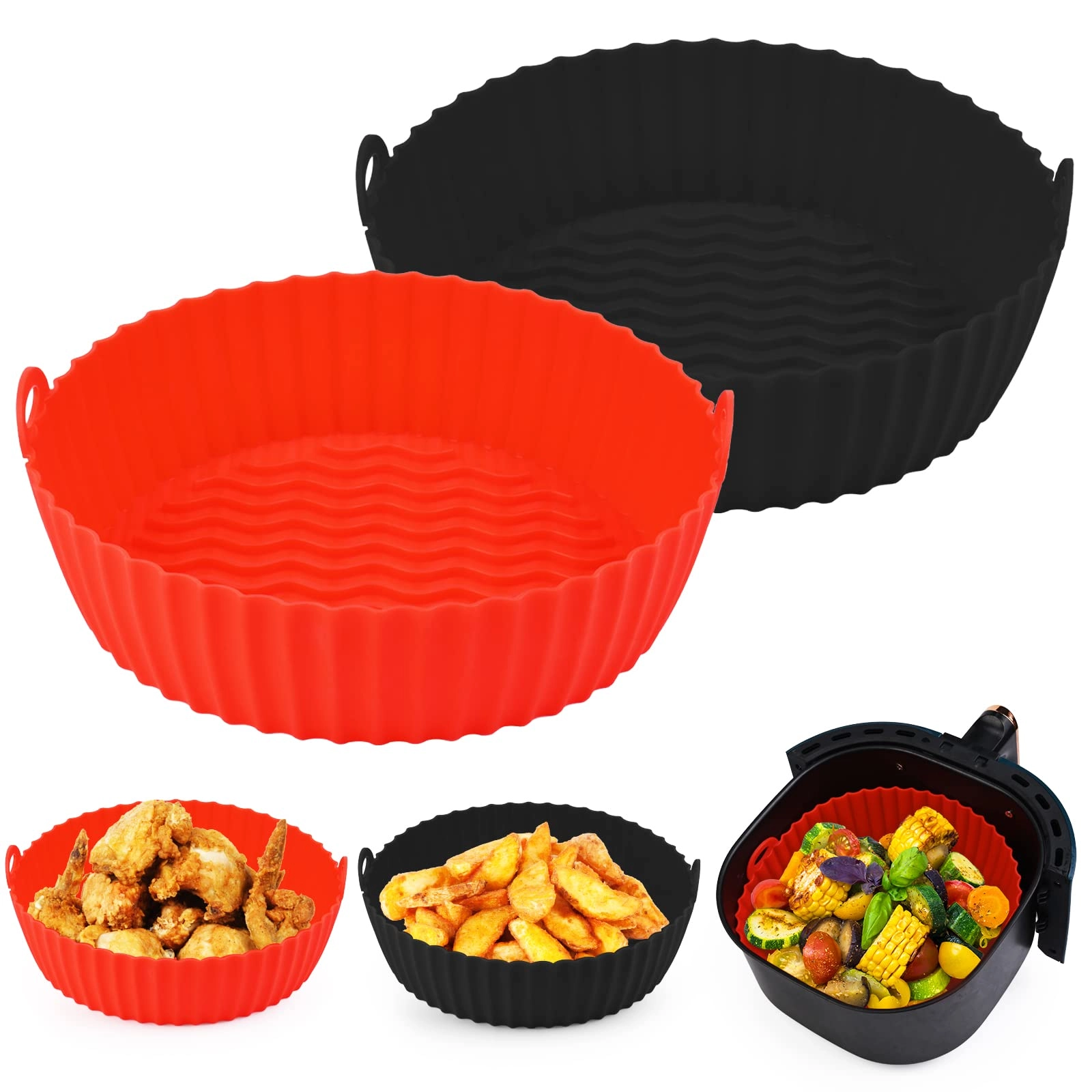 Kinggrand Kitchen air fryer silicone liners - Silicone 2 piece(s)