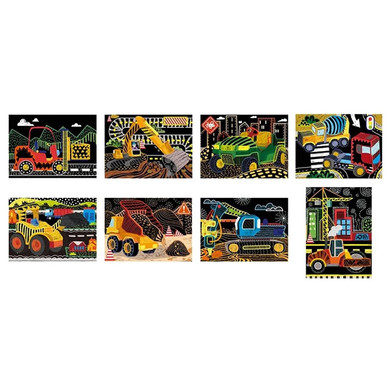 Scratch Art Kit - 8 pieces wooden pen