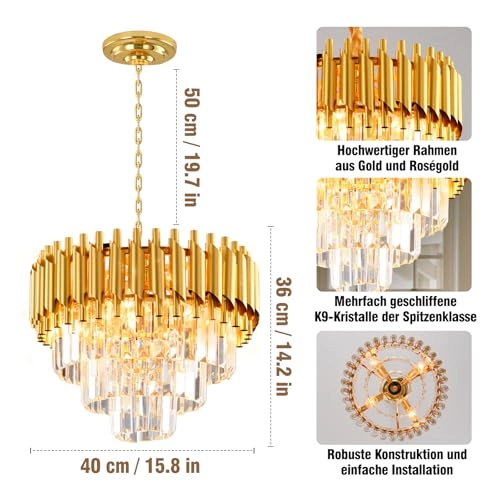 Crystal Chandelier - 23.6inch