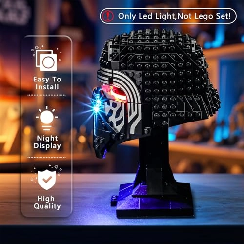 Light Kit for LEGO Kylo Ren Helmet 75415 - Plastic Star Wars