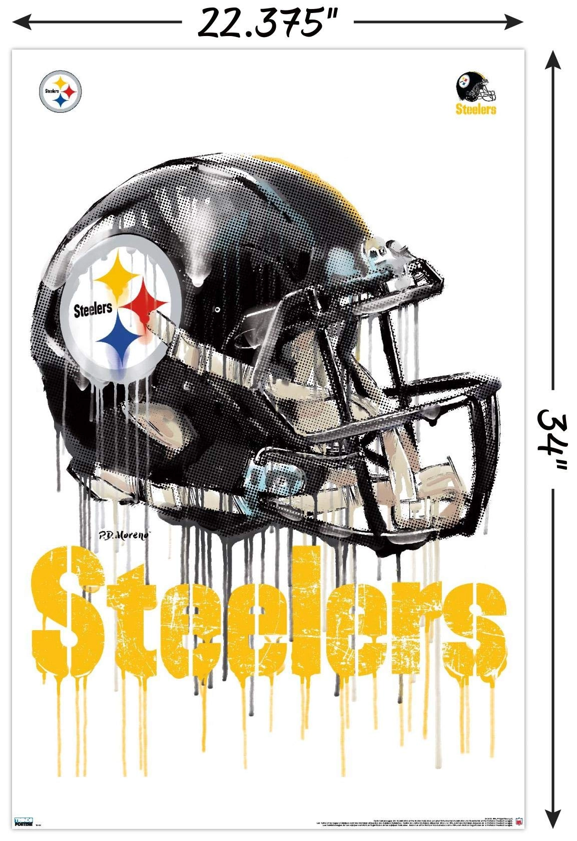 NFL Pittsburgh Steelers - Drip Helmet 20 - Paper 22.375" x 34" Bundle