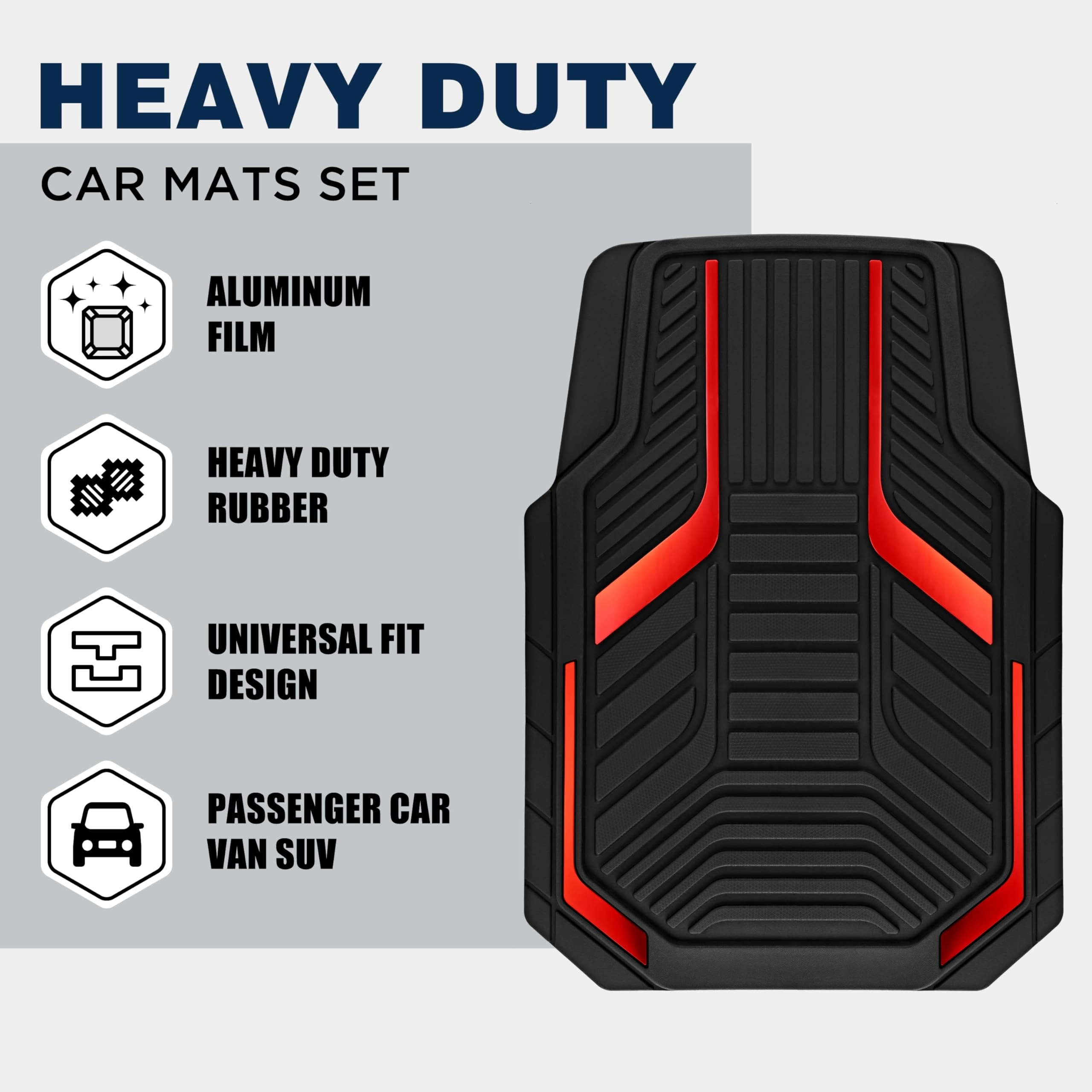 Heavy Duty Rubber Floor Mats - Pink Universal Fit