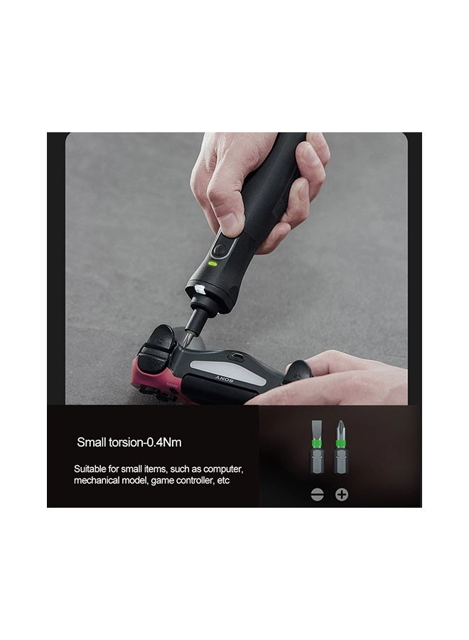 Electric Power Screwdriver - 9-Piece Black 18.5x6x6cm