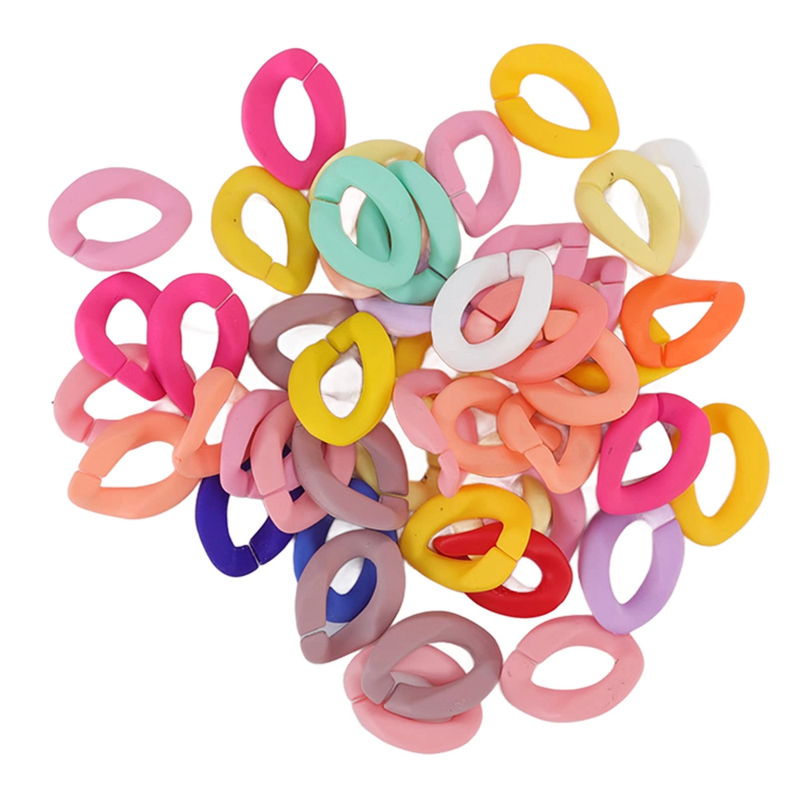 BTOSEP Acrylic Chain Link Set - Solid Mixed Color 50 Pieces