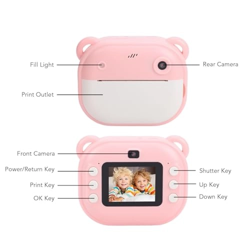 Instant Print Camera - 48MP Pink