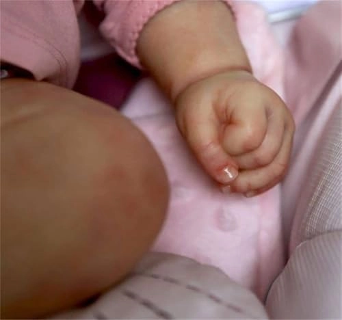 Reborn Baby Doll - 20 Inch 50 cm Vinyl Girl Smiling Blonde Hair Ages 3+